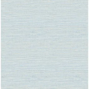 Agave Imitation Grasscloth Wallpaper in Blue from the Pacifica Collection