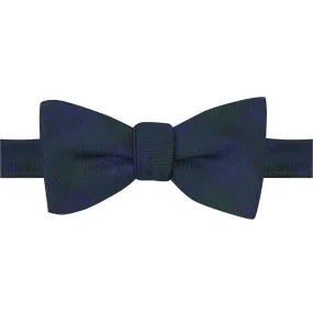 Blue and Green Tonal Tartan Woven Silk Butterfly Bow Tie