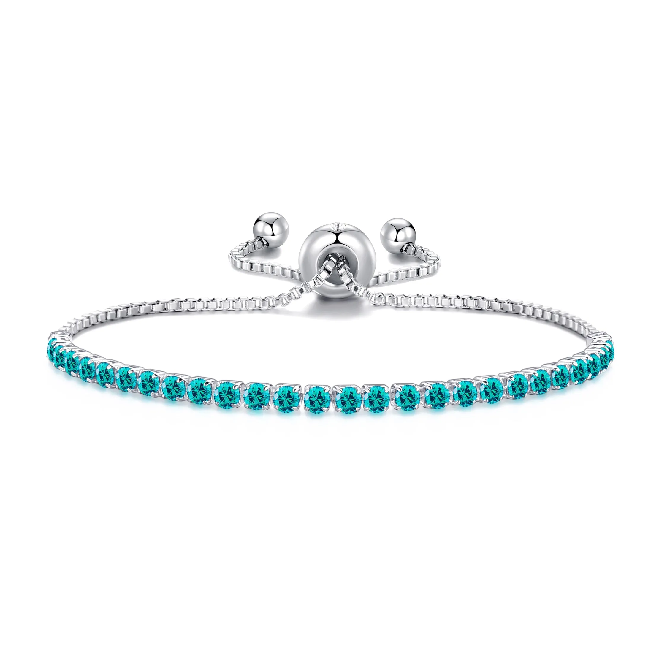 Blue Tennis Friendship Bracelet Created with Zircondia® Crystals