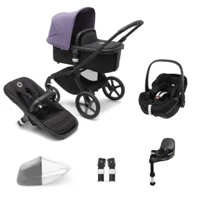 Bugaboo Fox 5, Pebble 360 PRO and Base Travel System - Black/Midnight Black/Astro Purple