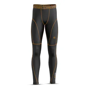 BWB Men's Black / Orange Baselayer Compression Leggings