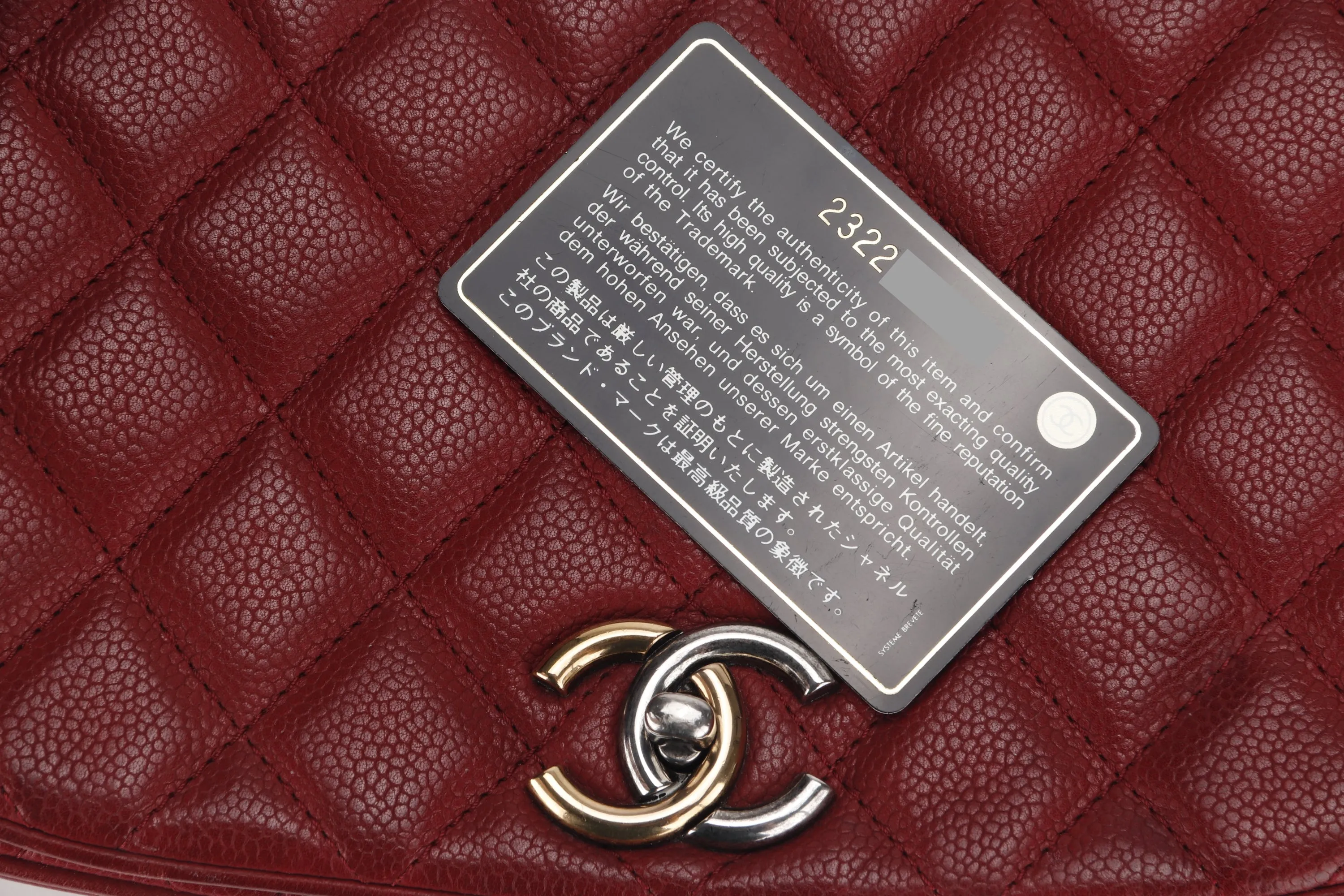 CHANEL POCKET FLAP MESSENGER BAG 26CM (2322xxxx) RED CAVIAR LEATHER GOLD & SILVER HARDWARE, WITH CARD, NO DUST COVER