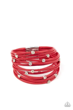 Fearlessly Layered Red-Bracelet