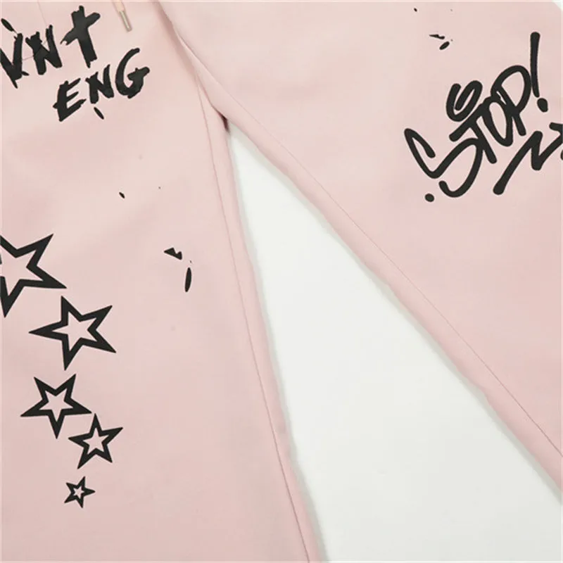 Heart Star Letter Graffiti Pants