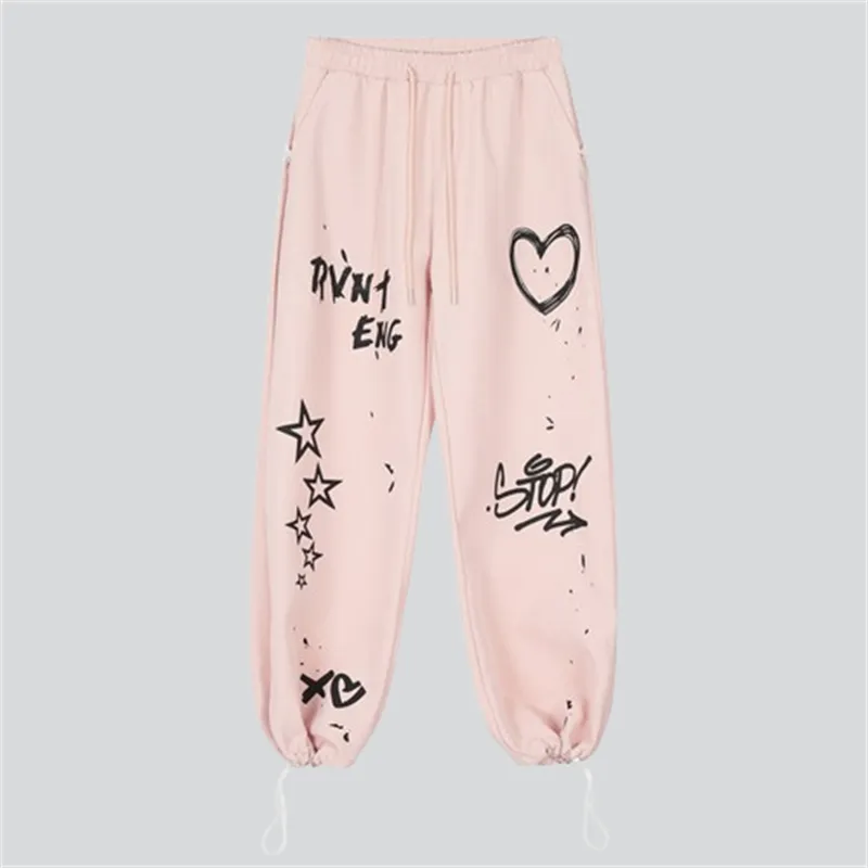 Heart Star Letter Graffiti Pants