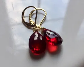 Just Perfect Garnet Red Danglers