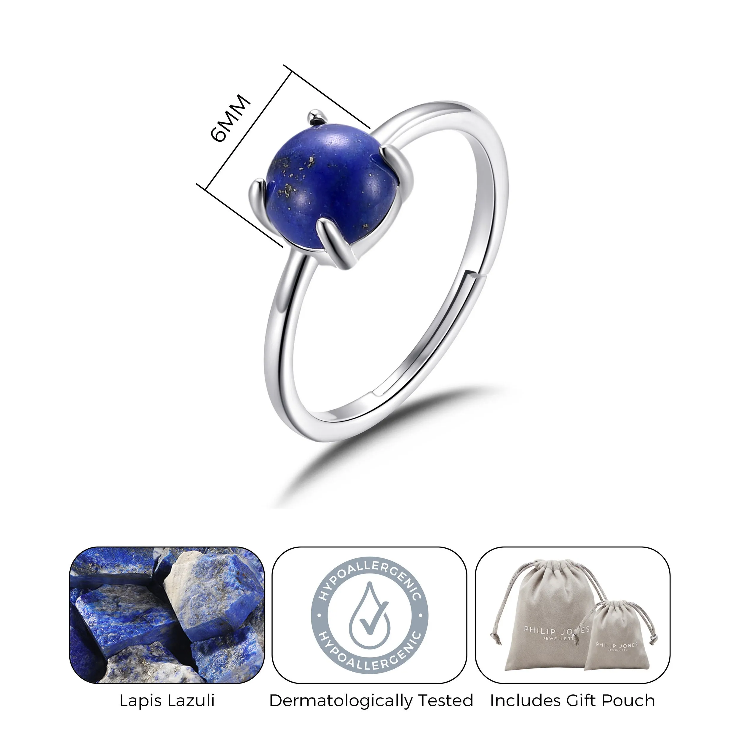 Lapis Adjustable Ring