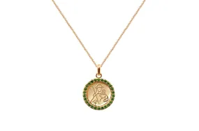 Medal Divine Shepherdes | Divina Pastora Gold & Green Garnets