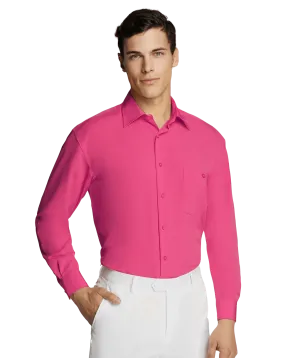 Men's Hot Pink Microfiber Coloured Shirt