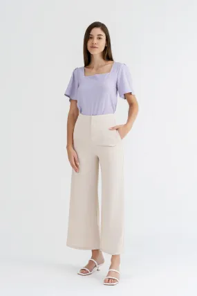 Michaela Square Neck Top in Heather Purple