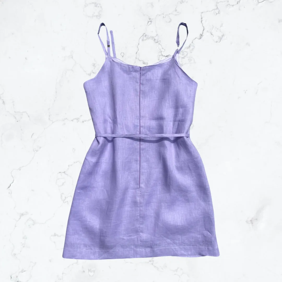 Purple Short Dress with Pockets