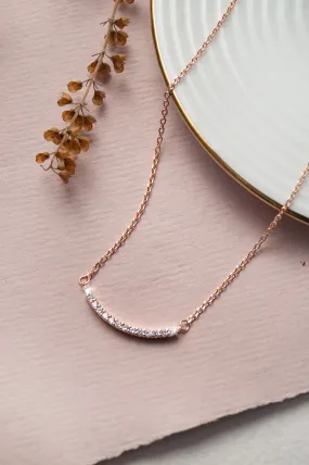 Spakly Smile Rose Gold Plated Sterling Silver Pendant Necklace