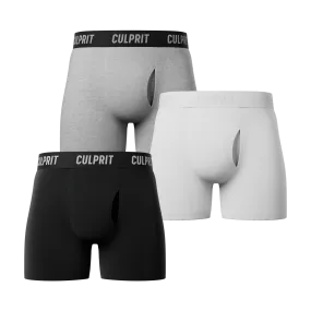 The Solid Boxer Briefs w/ fly 3-Pack 👌